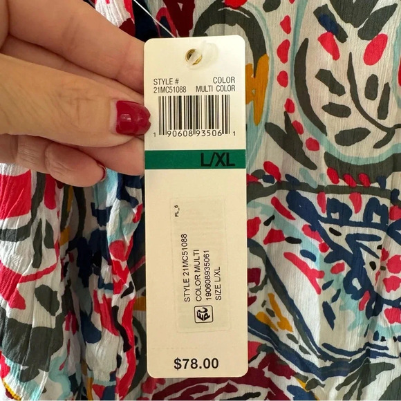 Anne Cole Signature Women's Wallflower V-Neck Cover-Up Tunic Top - Picture 4 of 7